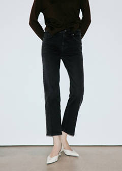 Sienna flared cropped jeans — Black denim 1