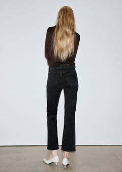 Sienna flared cropped jeans — Black denim 3