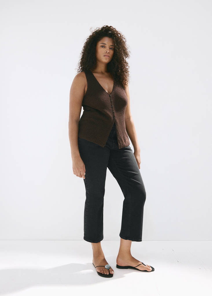 Sienna flared cropped jeans — Black denim
