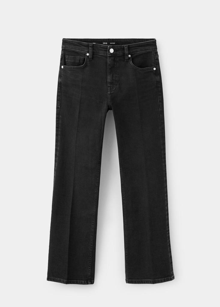Sienna flared cropped jeans — Black denim