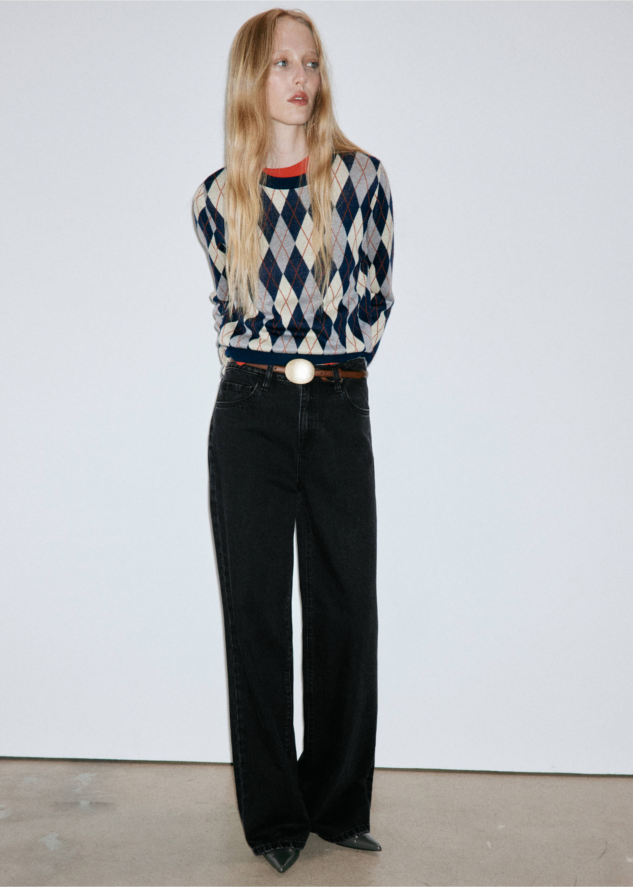 Danila high-waisted wide leg jeans - General plane, Black denim. Ref: 37004097-00.