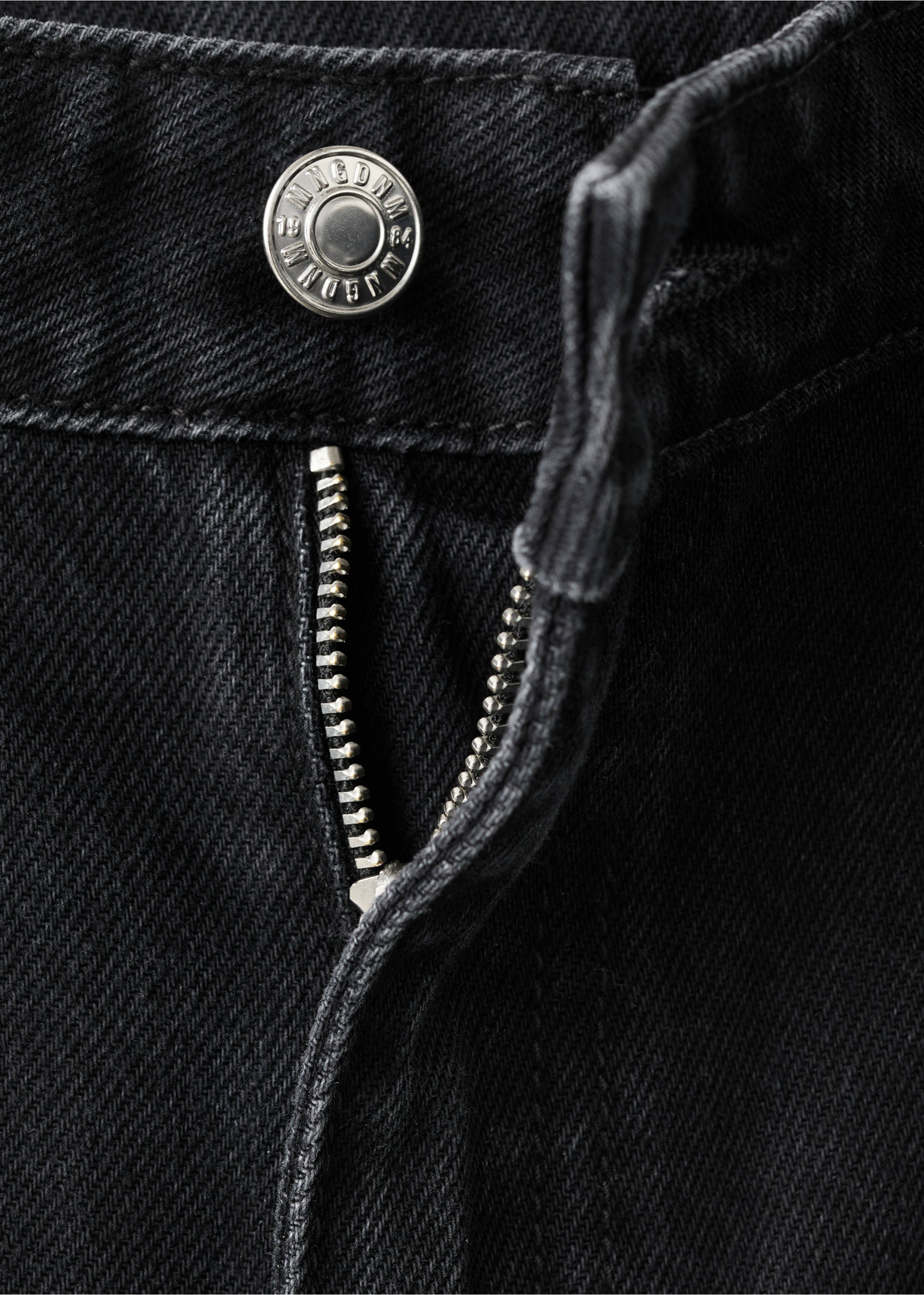 Danila high-waisted wide leg jeans - Details of the article 8, Black denim. Ref: 37004097-00.