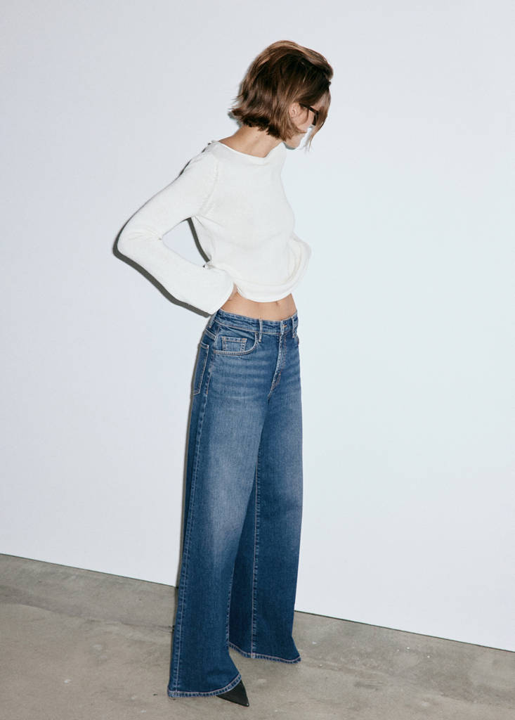 High-waisted wideleg jeans — Dark Blue