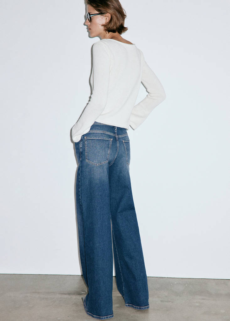 High-waisted wideleg jeans — Dark Blue