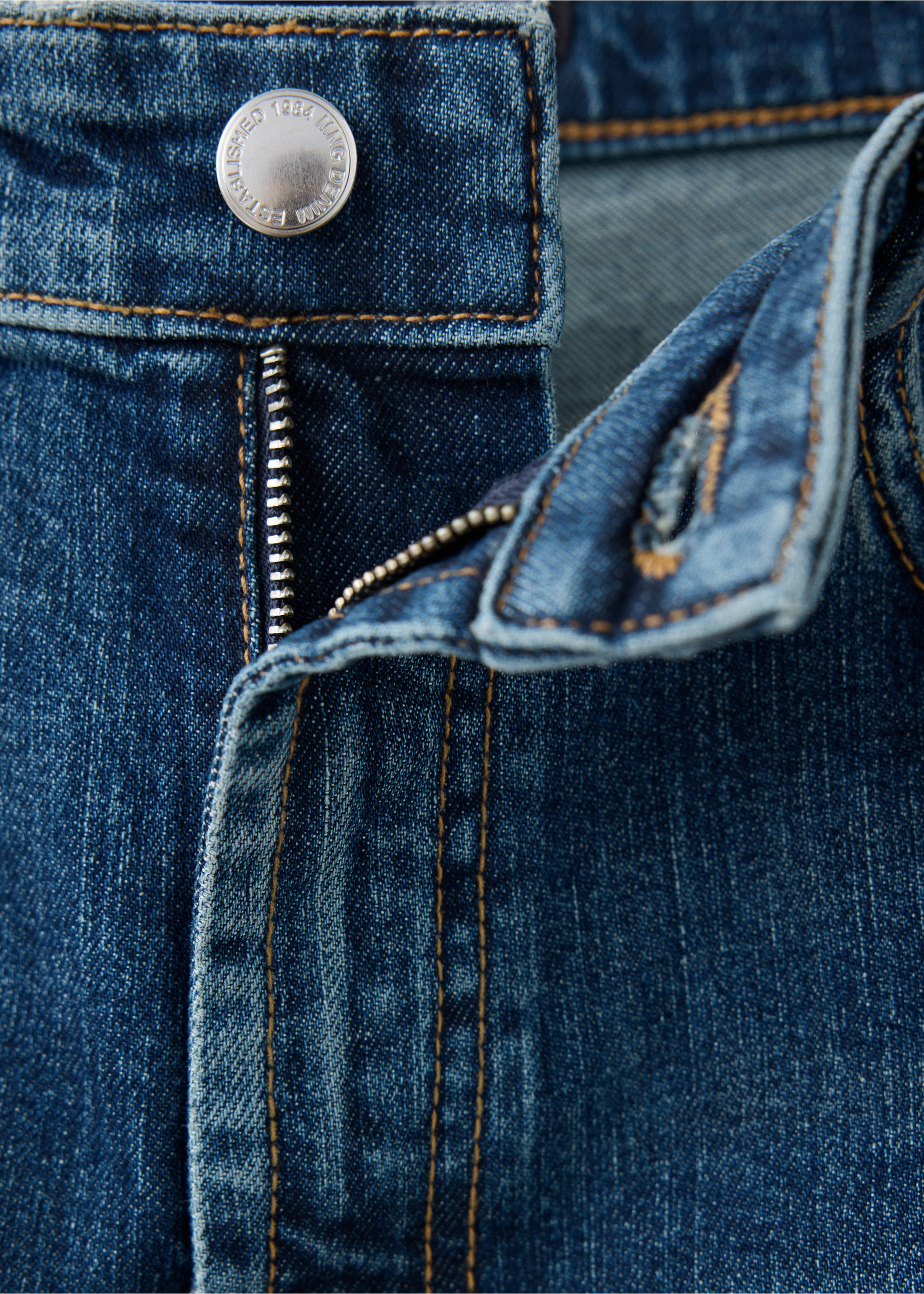 High-waisted wideleg jeans - Details of the article 0, Dark Blue. Ref: 37004100-00.
