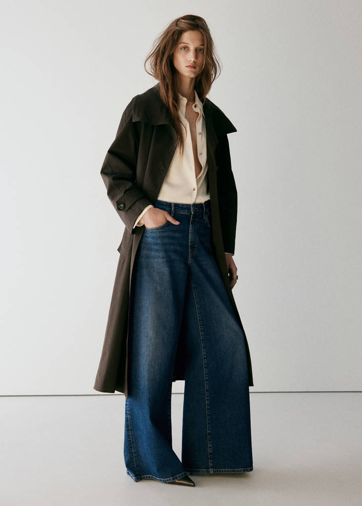 High-waisted wideleg jeans — Dark Blue