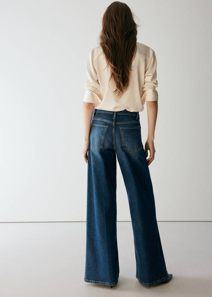 High-waisted wideleg jeans — Dark Blue