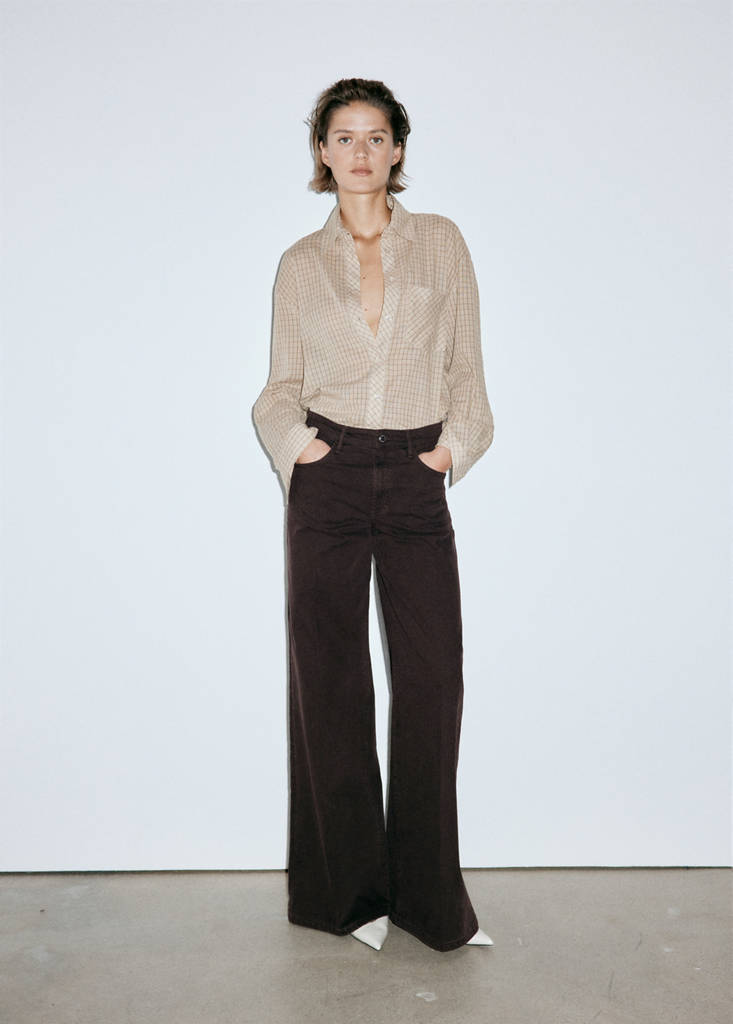 High-waisted wideleg jeans — Chocolate