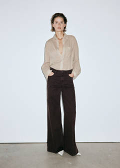 High-waisted wideleg jeans — Chocolate 2