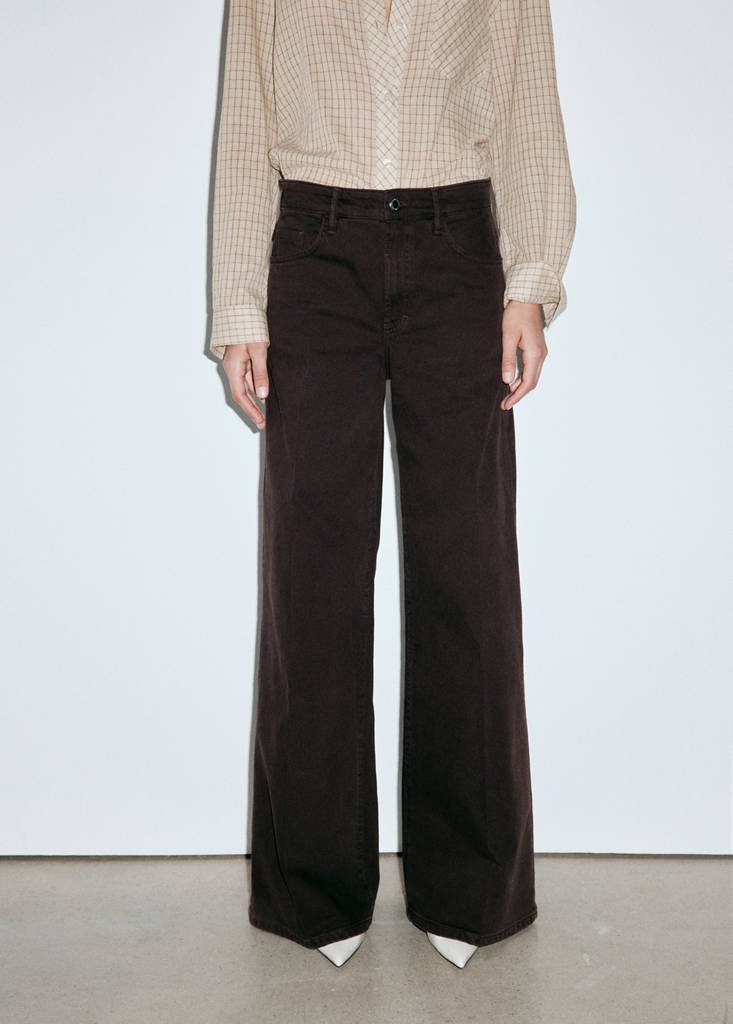 High-waisted wideleg jeans — Chocolate