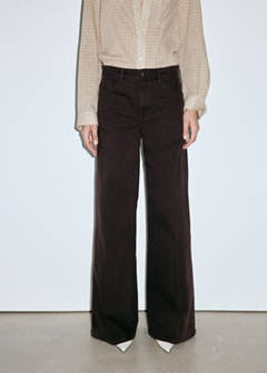 High-waisted wideleg jeans — Chocolate 1