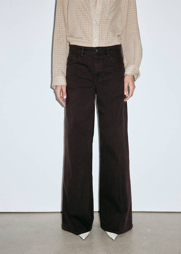 High-waisted wideleg jeans — Chocolate