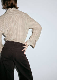 High-waisted wideleg jeans — Chocolate 3