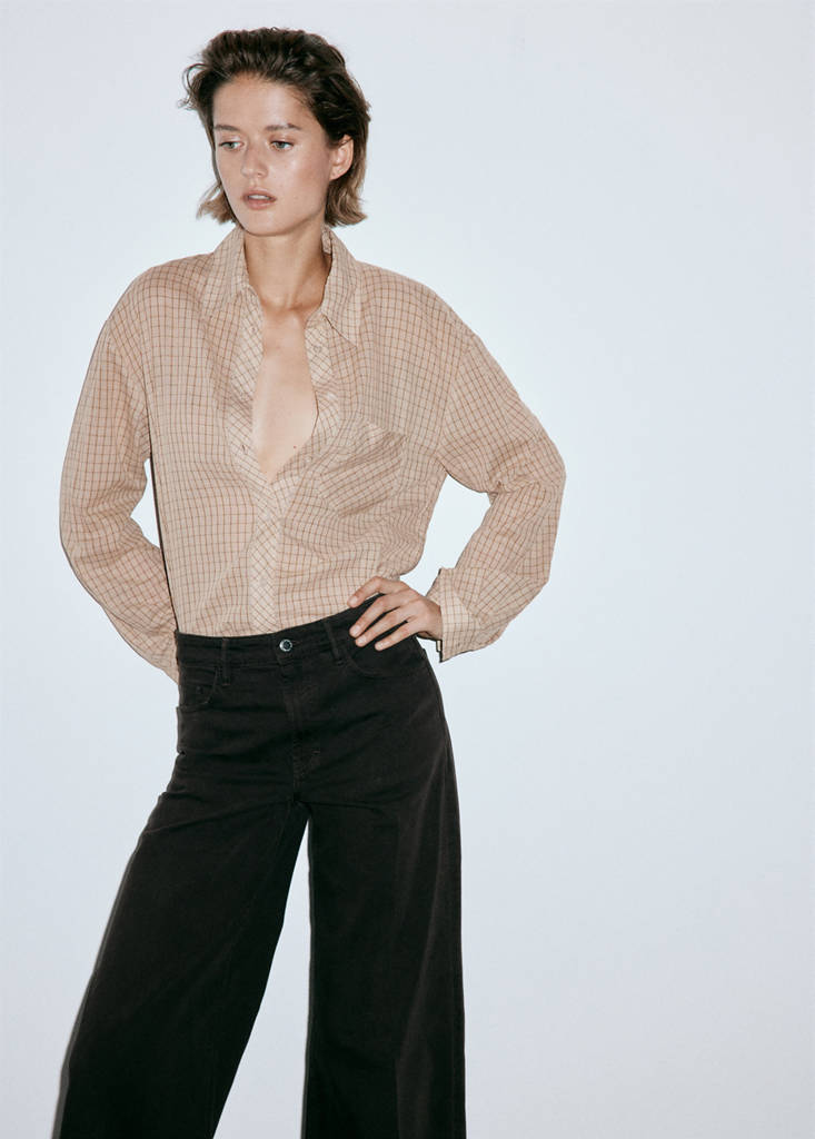 High-waisted wideleg jeans — Chocolate