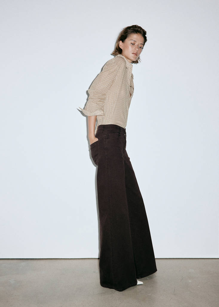 High-waisted wideleg jeans — Chocolate