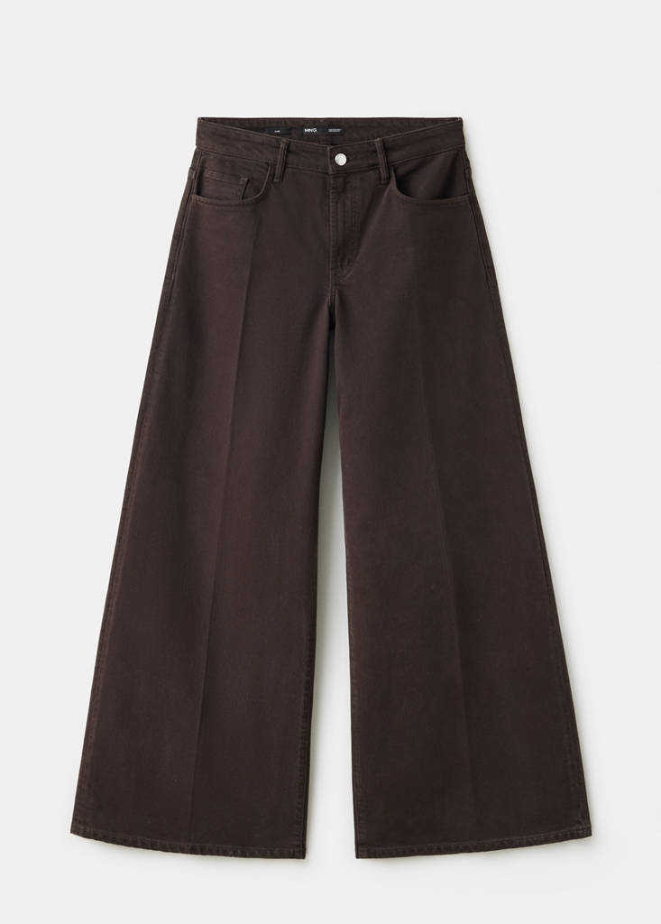 High-waisted wideleg jeans — Chocolate