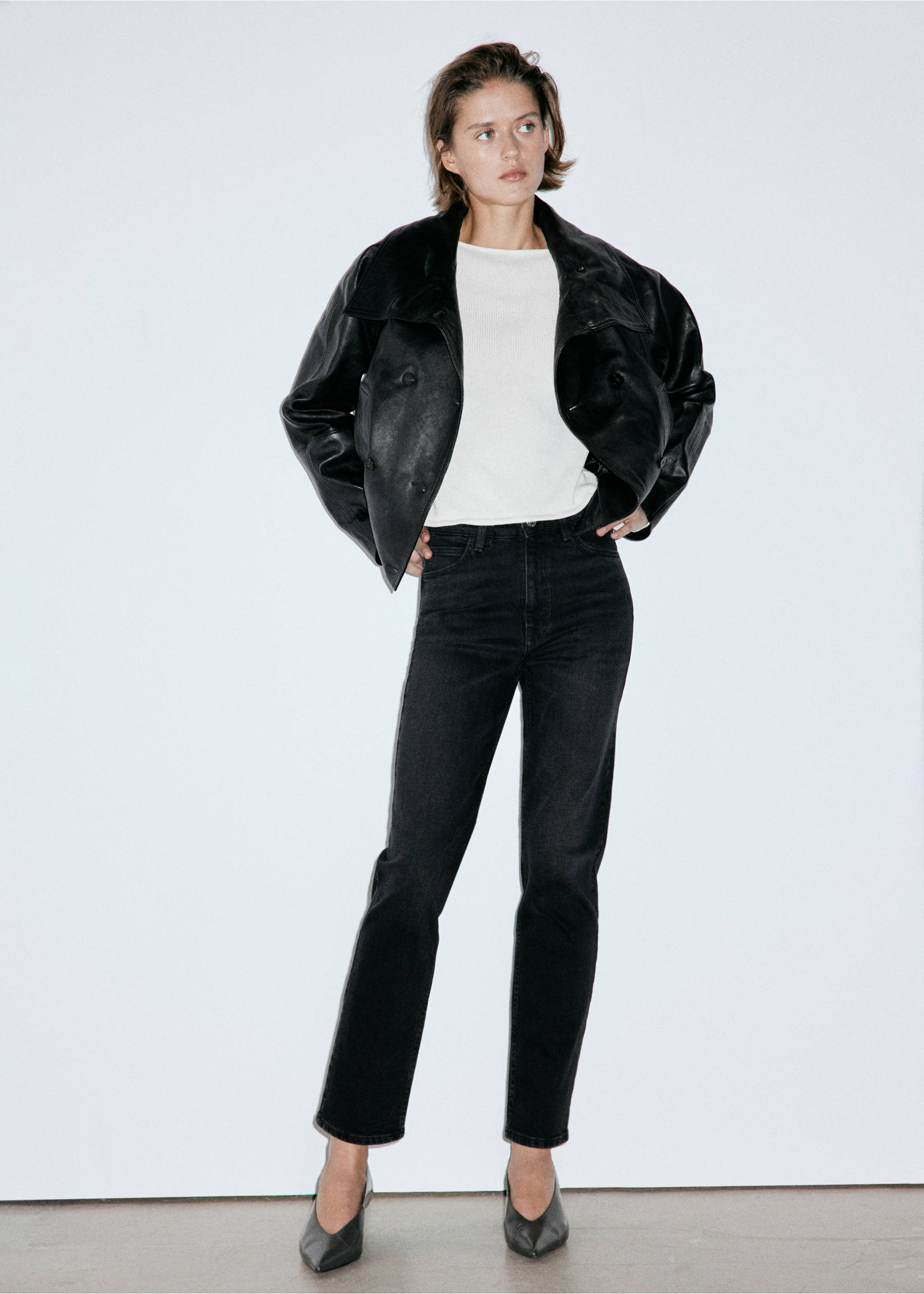 Newmom comfort high-rise jeans - General plane, Black denim. Ref: 37004104-00.