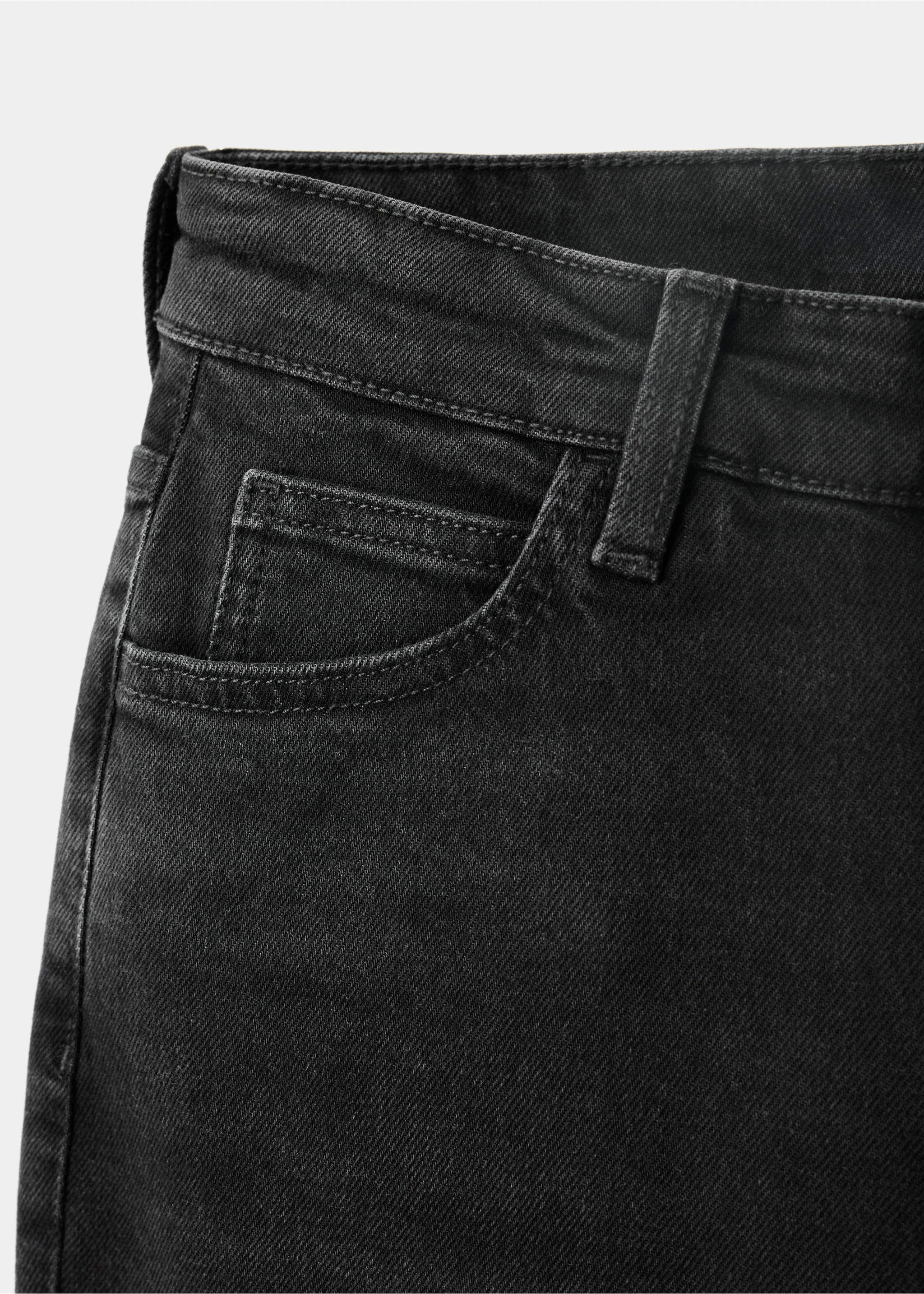 Newmom comfort high-rise jeans - Details of the article 8, Black denim. Ref: 37004104-00.