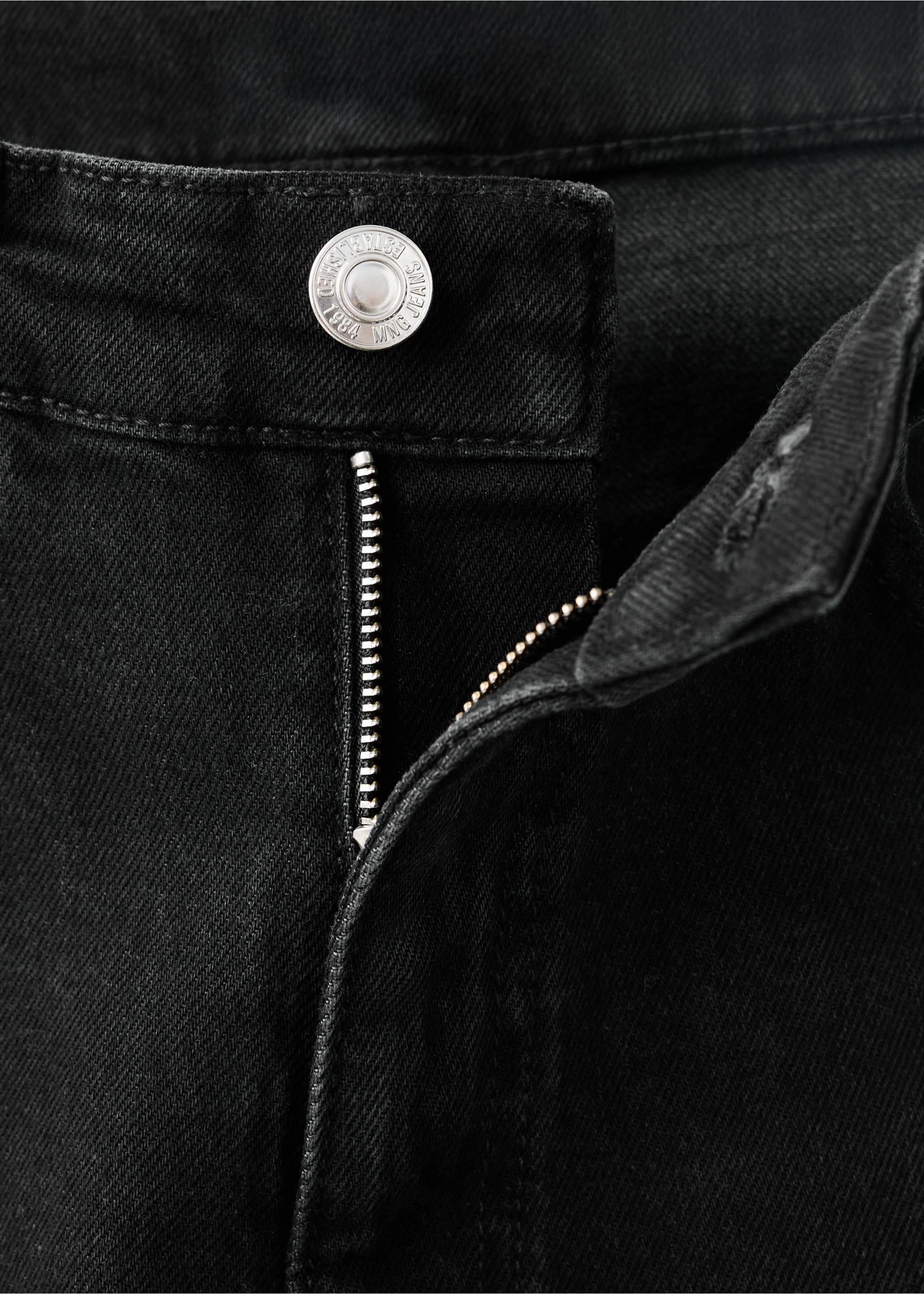 Newmom comfort high-rise jeans - Details of the article 0, Black denim. Ref: 37004104-00.