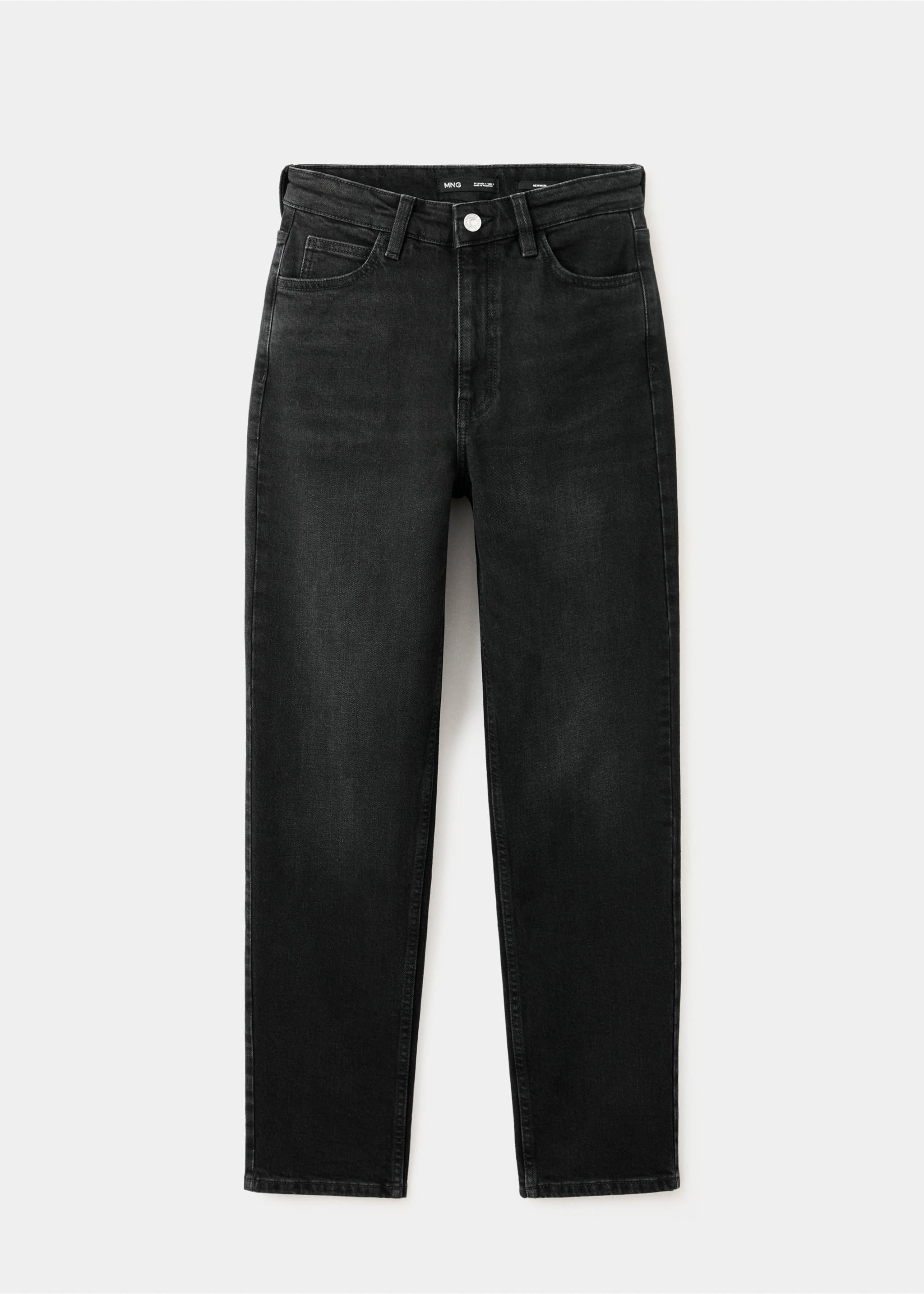 Newmom comfort high-rise jeans - Article without model, Black denim. Ref: 37004104-00.
