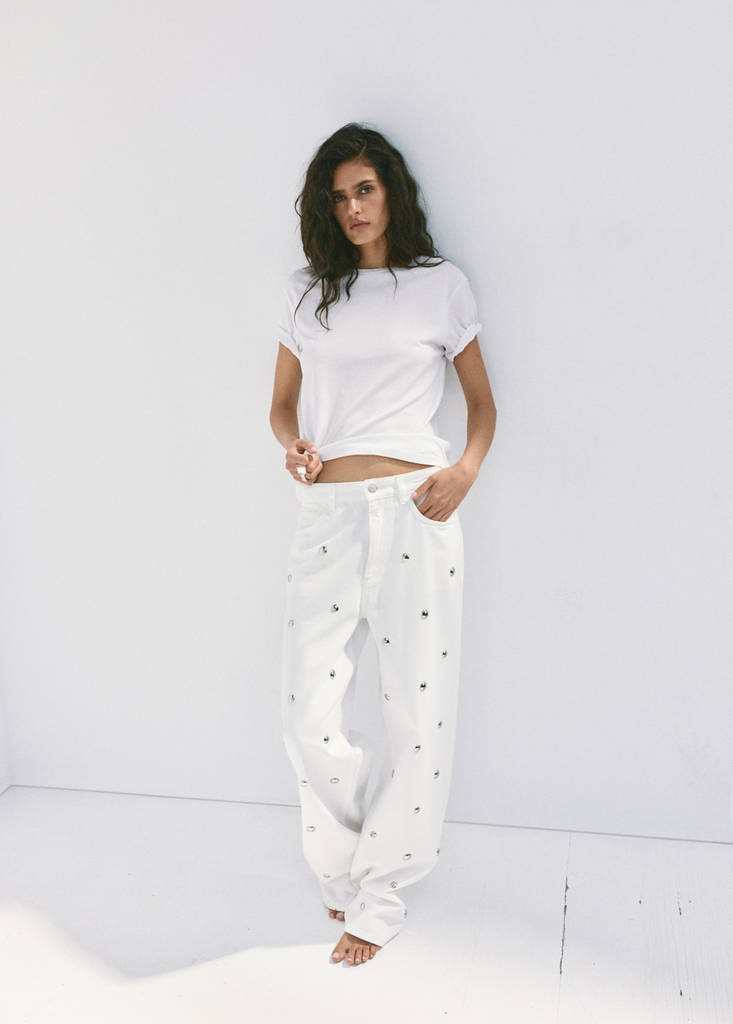 Straight-fit jeans with studs — Off White