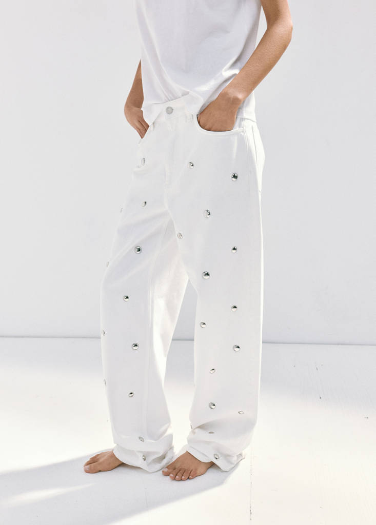 Straight-fit jeans with studs — Off White