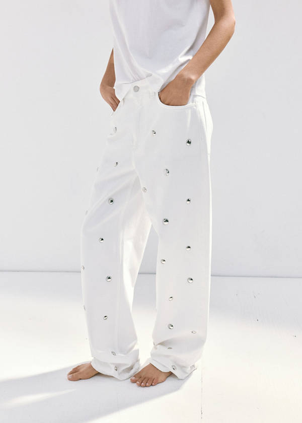 Straight-fit jeans with studs — Off White