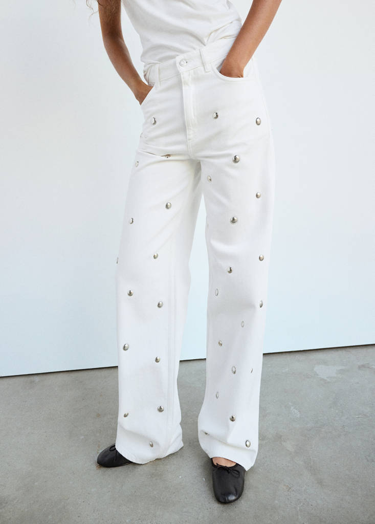 Straight-fit jeans with studs — Off White