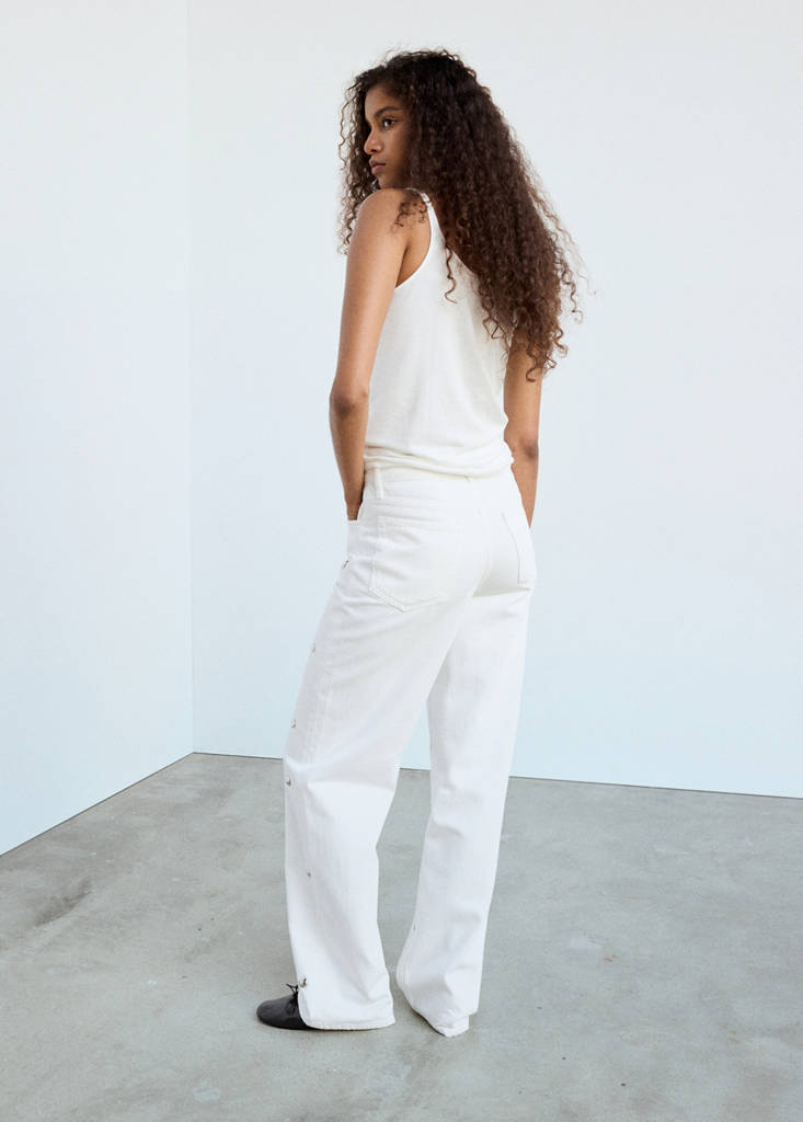 Straight-fit jeans with studs — Off White