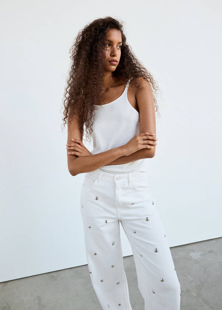 Straight-fit jeans with studs — Off White