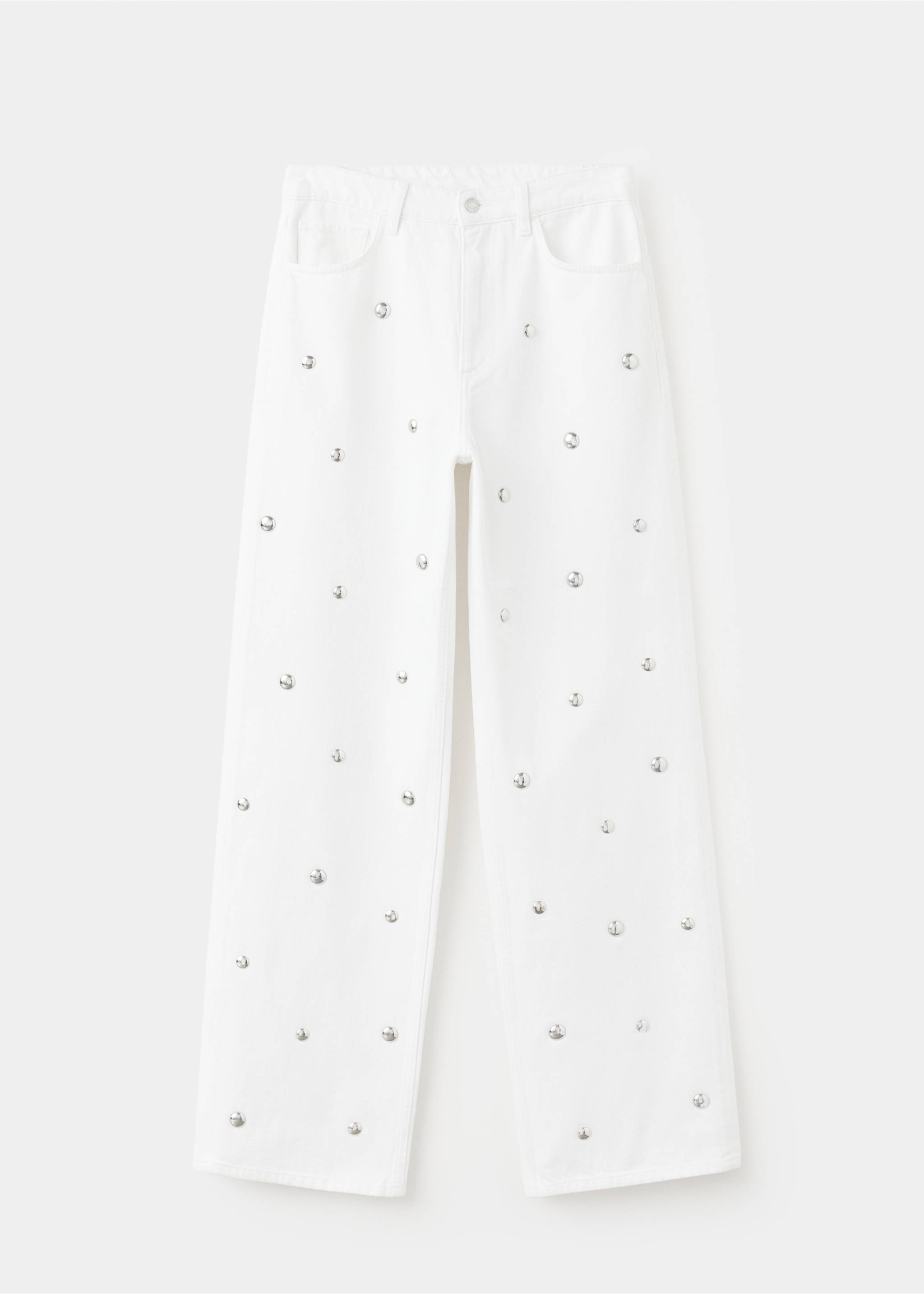 Regular waist studded jeans - Article without model, Off White. Ref: 37004105-00.