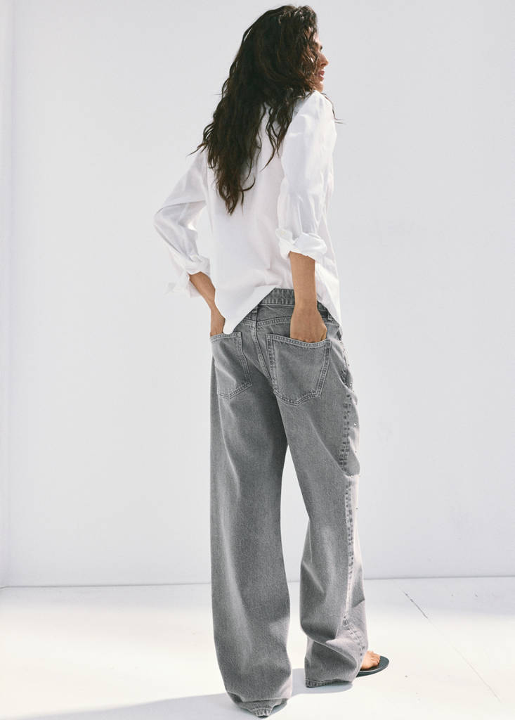 Mid-rise studded jeans — Denim Grey