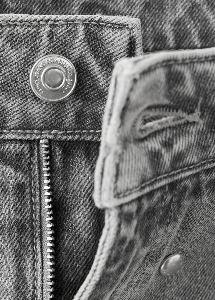 Mid-rise studded jeans — Denim Grey