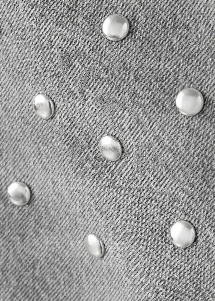Mid-rise studded jeans — Denim Grey