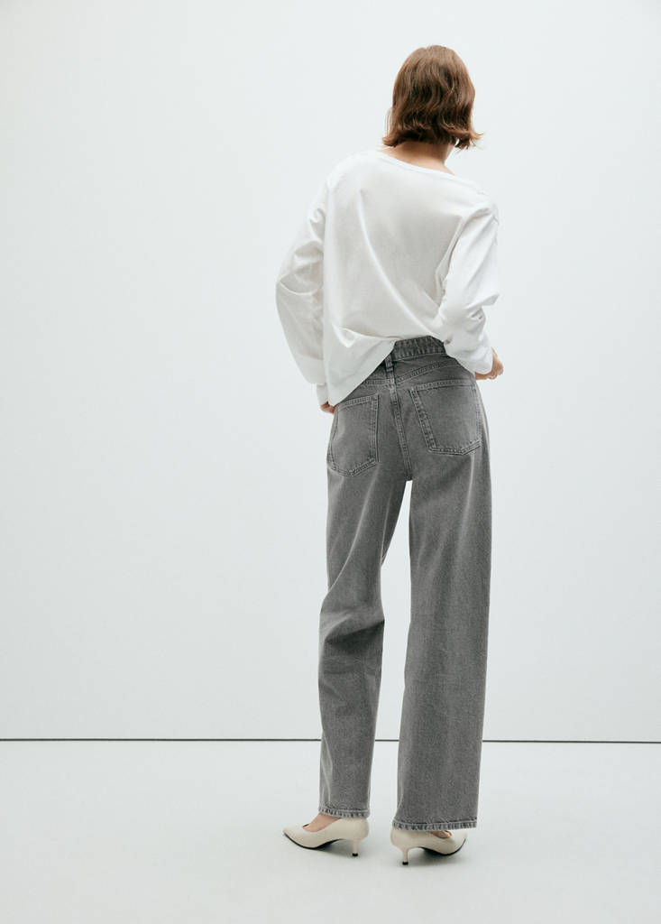Mid-rise studded jeans — Denim Grey