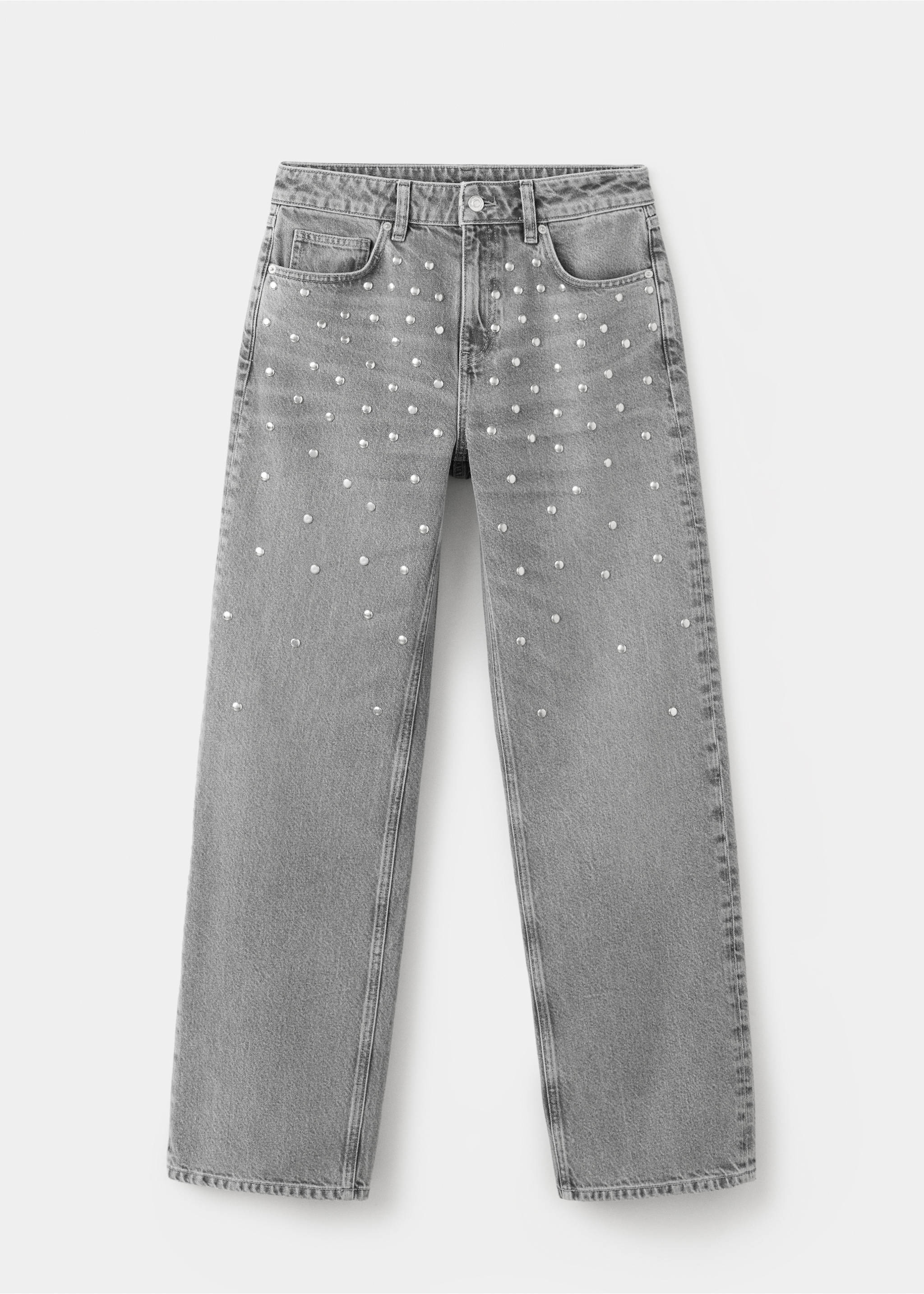 Jean regular waist à clous - Article sans modèle, Gris denim. Ref: 37004106-00.