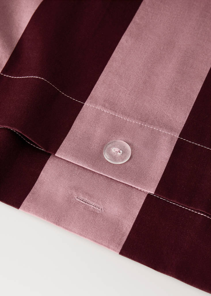 Watercolour Broad Stripes Duvet Cover for 150/160 cm Bed — Maroon