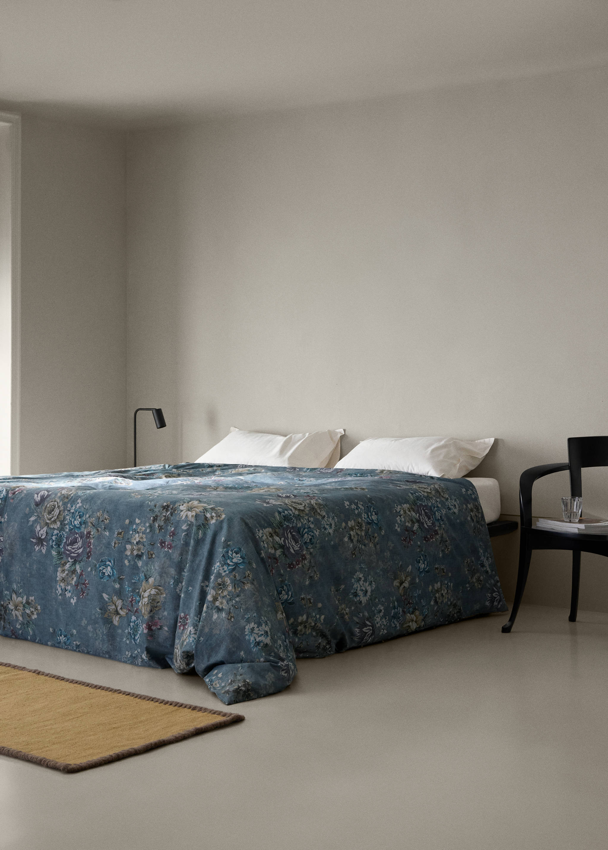 Bettbezug aus 100 % Baumwolle mit Blumenmuster für 150/160-cm-Bett - Allgemeine Ansicht