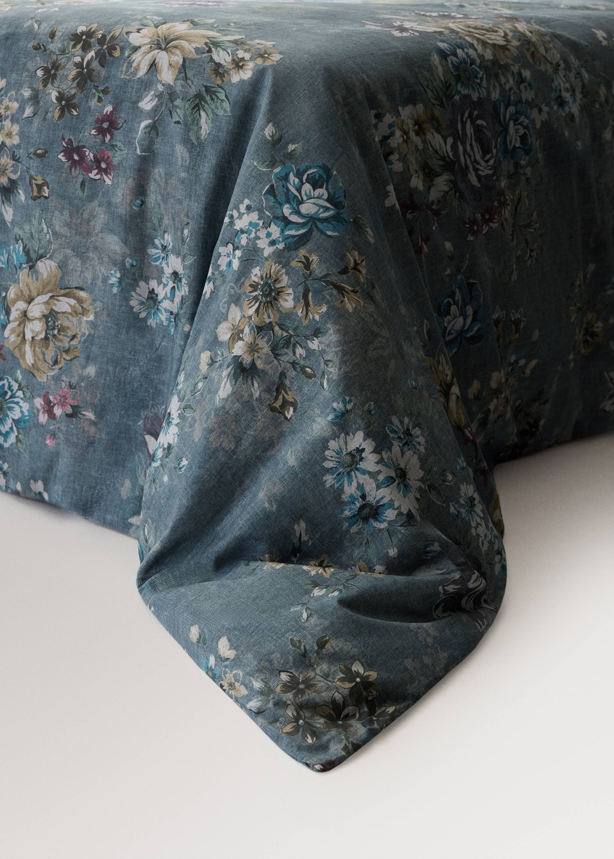 Bettbezug aus 100 % Baumwolle mit Blumenmuster für 150/160-cm-Bett - Detail des Artikels 8