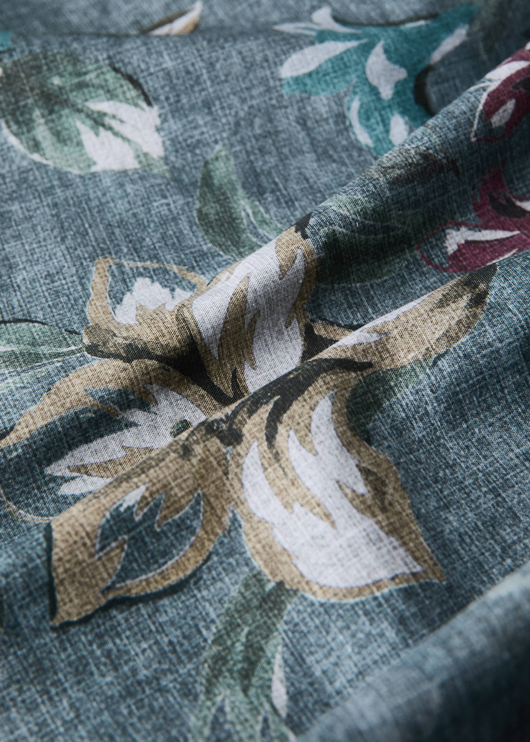 Bettbezug aus 100 % Baumwolle mit Blumenmuster für 150/160-cm-Bett - Detail des Artikels 2