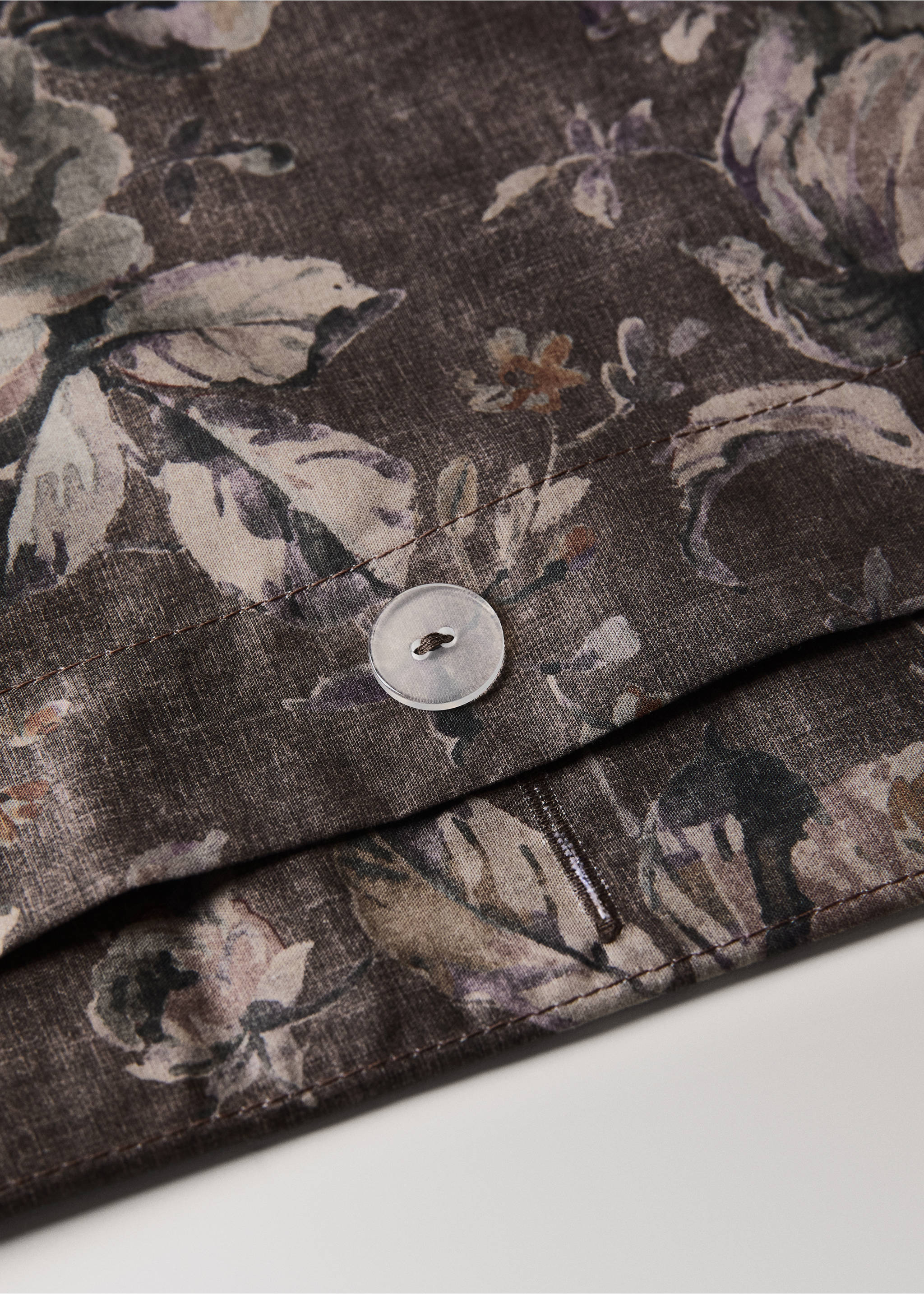 100% cotton percale duvet cover for 135/140 cm bed - Details of the article 2, Brown. Ref: 37004116-00.