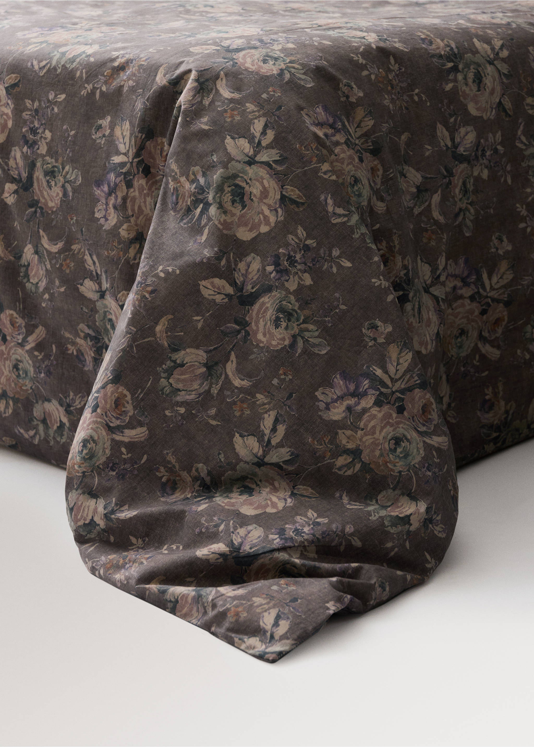 100% cotton percale duvet cover for 180/200 cm bed - Details of the article 8, Brown. Ref: 37004118-00.