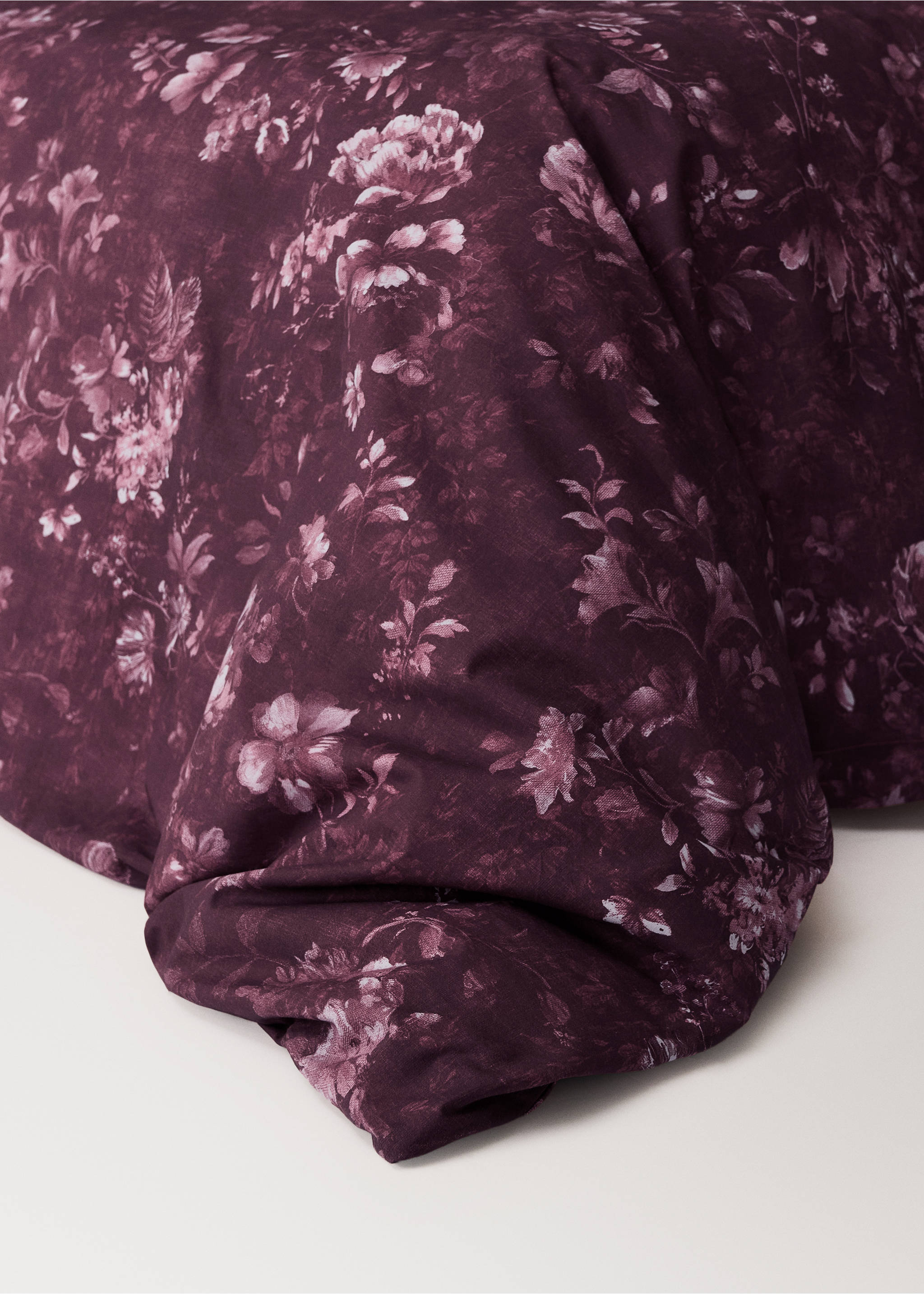 100% cotton percale checked duvet cover for 135/140 cm bed - Details of the article 8, Wine. Ref: 37004128-00.
