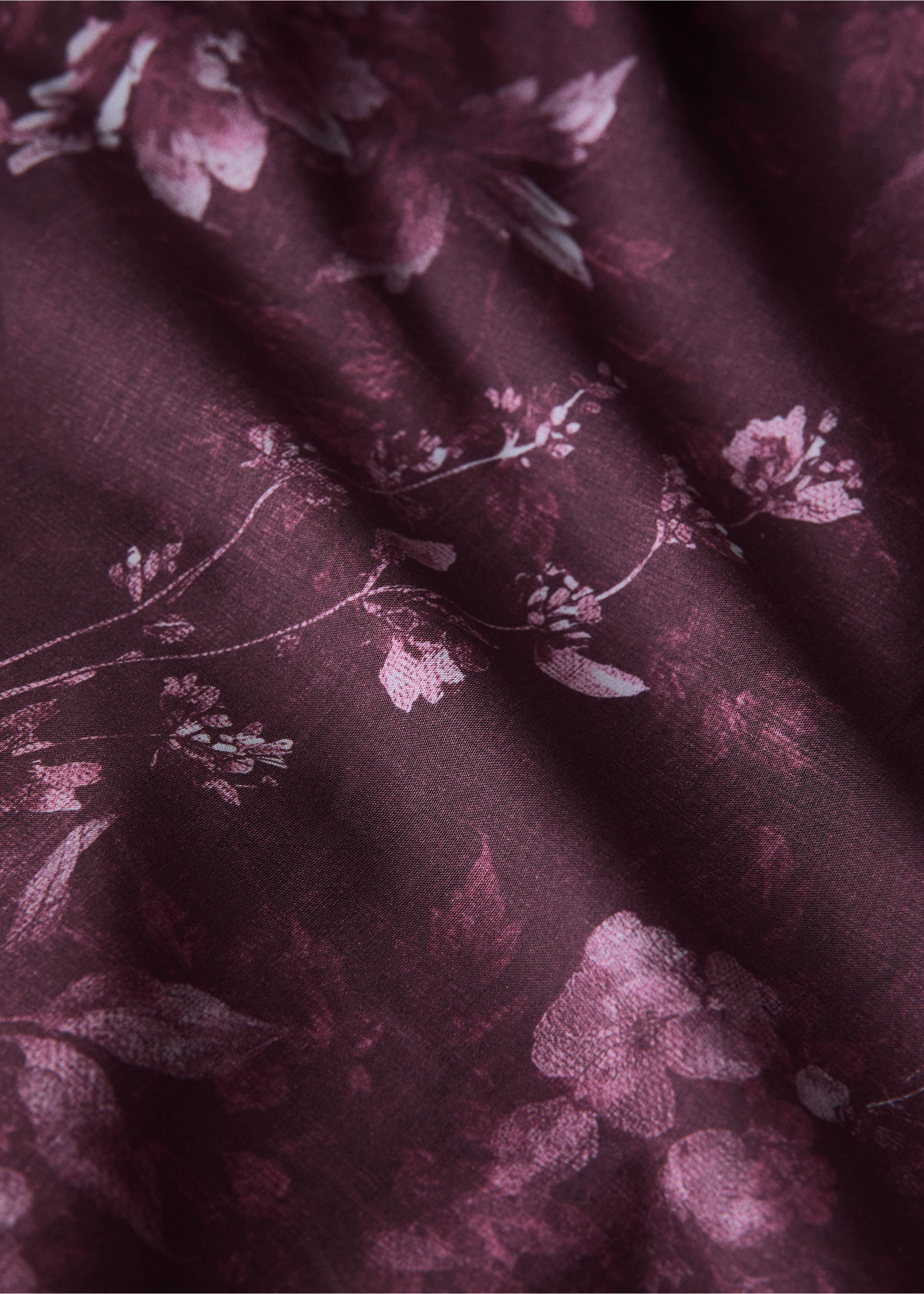 100% cotton percale checked duvet cover for 135/140 cm bed - Details of the article 1, Wine. Ref: 37004128-00.