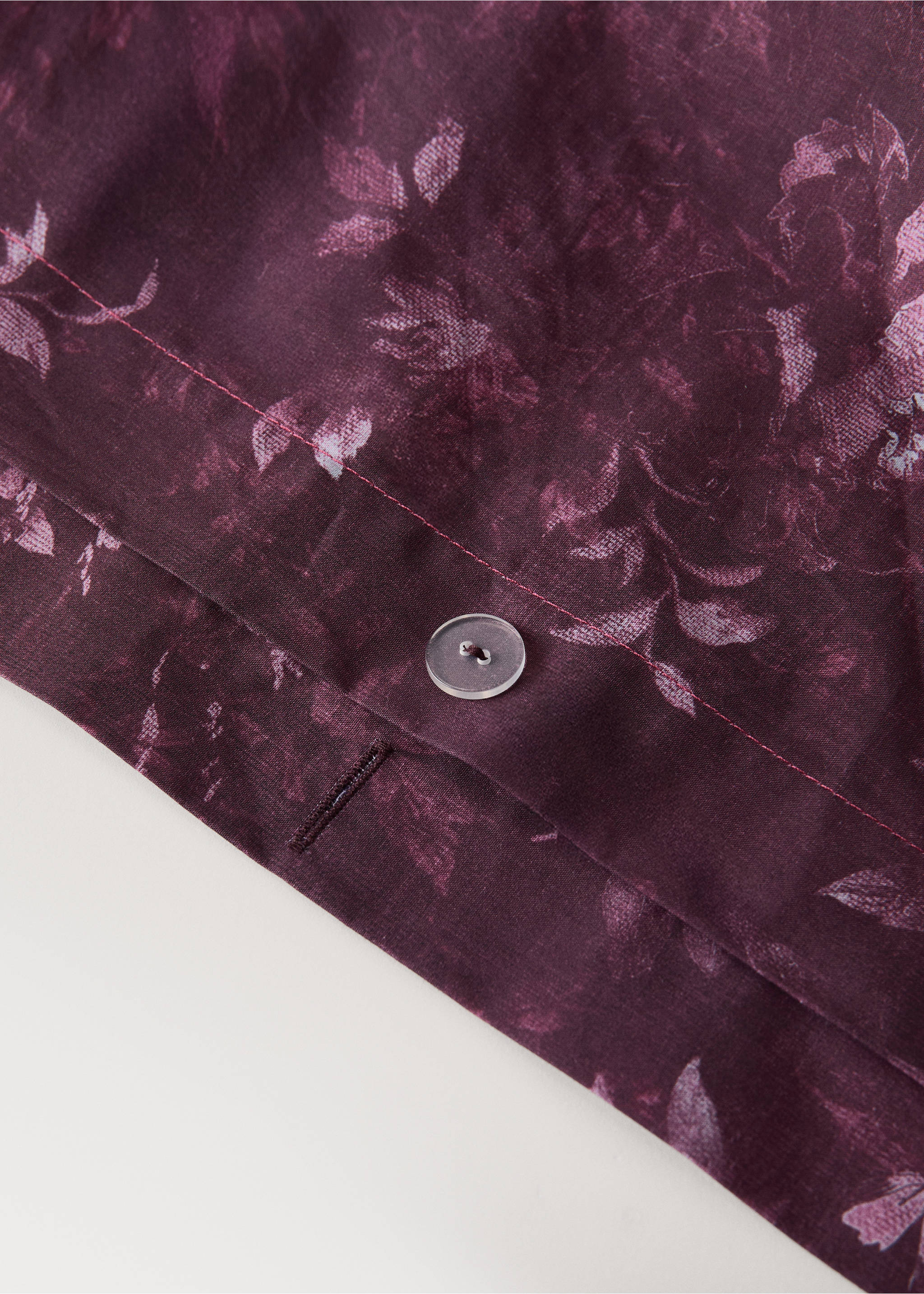 100% cotton percale checked duvet cover for 135/140 cm bed - Details of the article 2, Wine. Ref: 37004128-00.