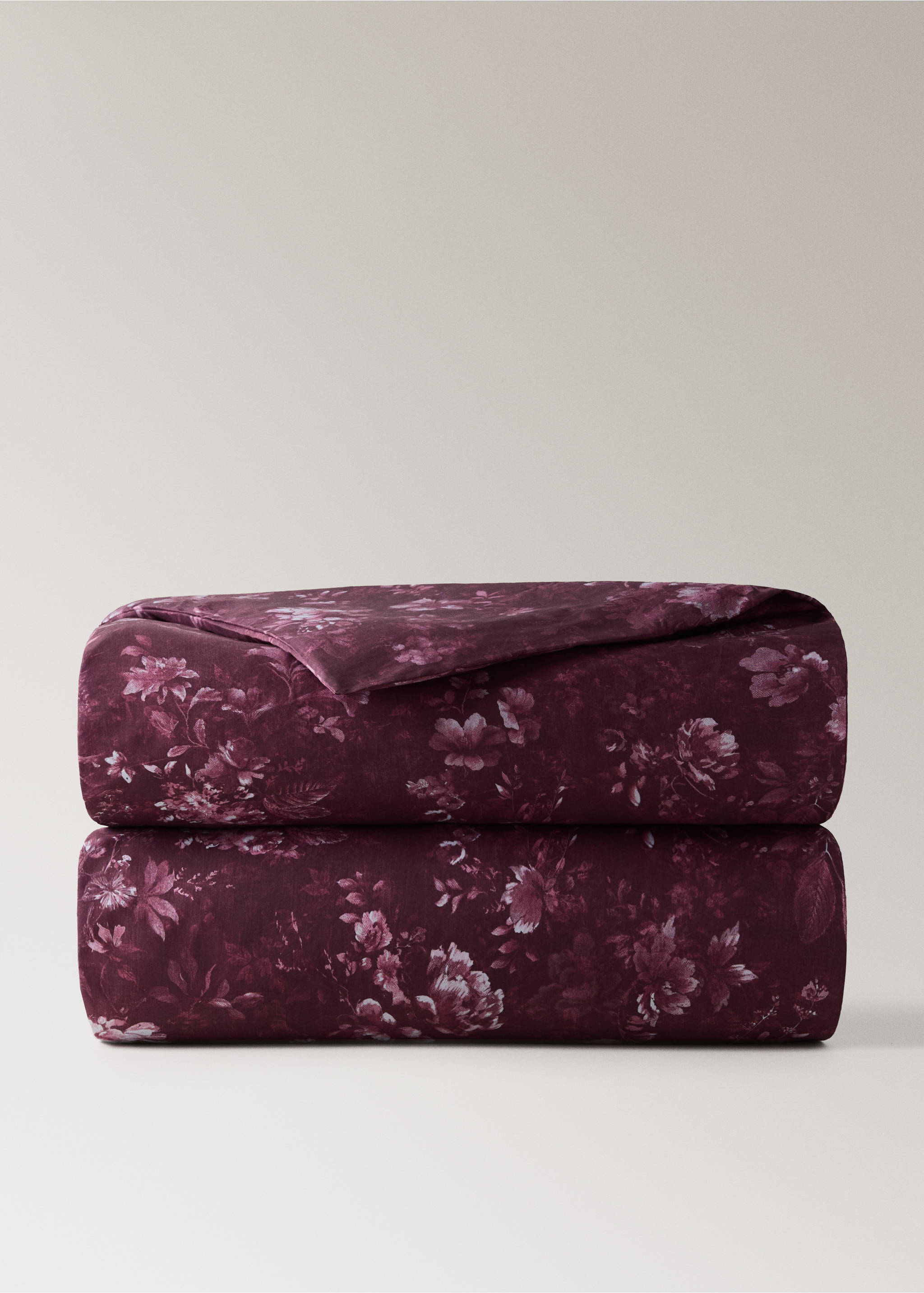 100% cotton percale checked duvet cover for 135/140 cm bed - Article without model, Wine. Ref: 37004128-00.