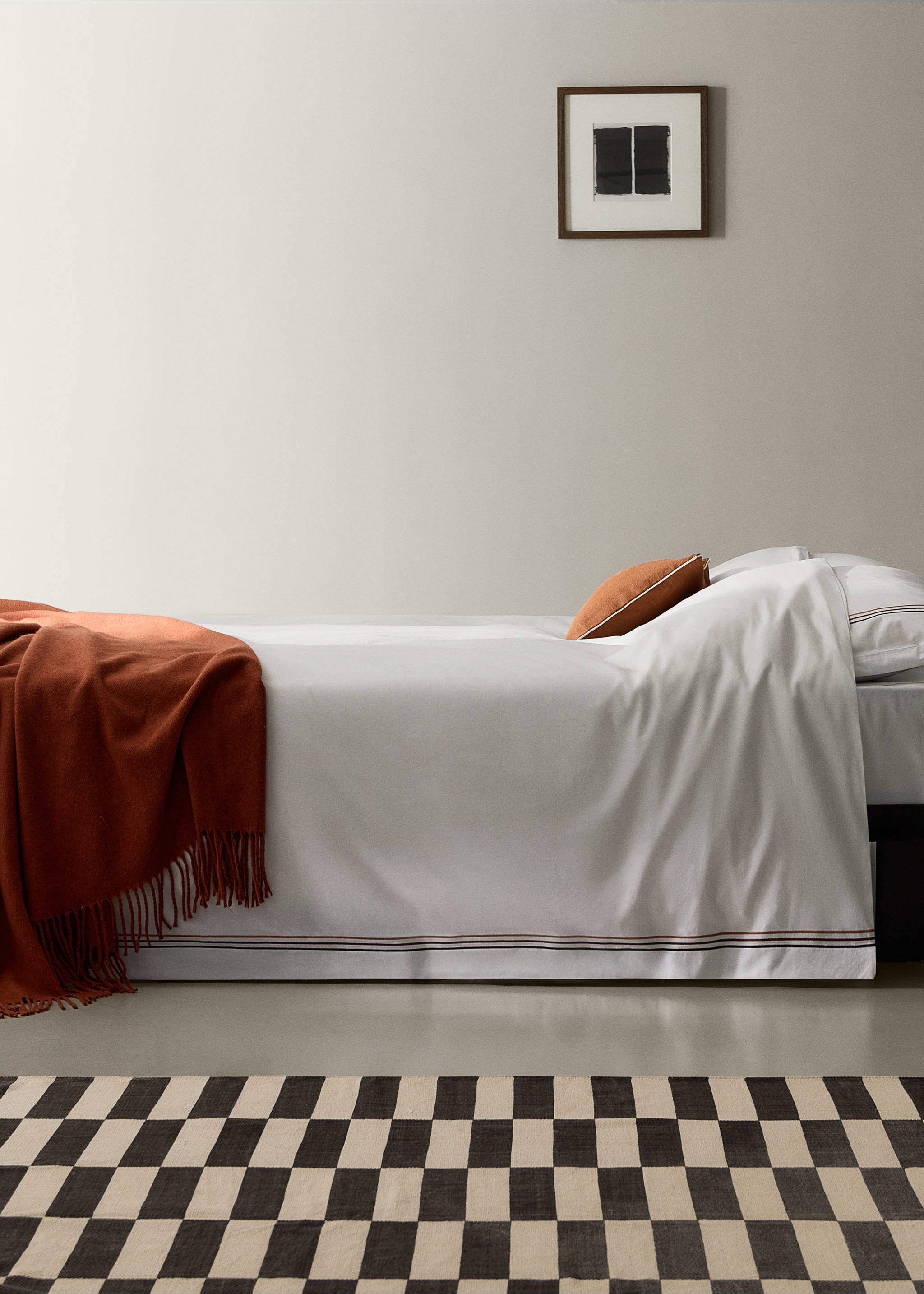 Embroidered 100% cotton duvet cover for 135/140 cm bed - General plane, Ecru. Ref: 37004133-00.