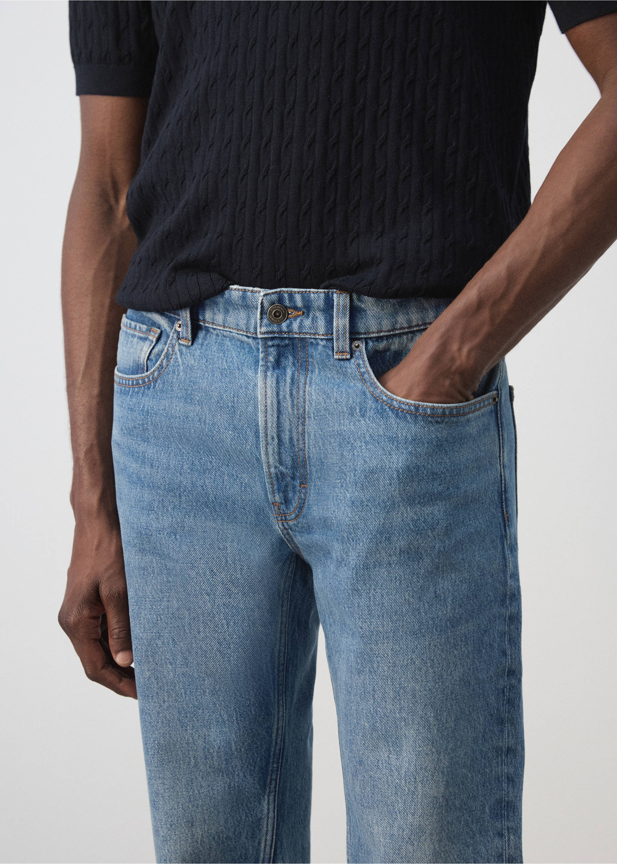 Bob regular-fit jeans - Details of the article 1, Medium Blue. Ref: 37004411-00.