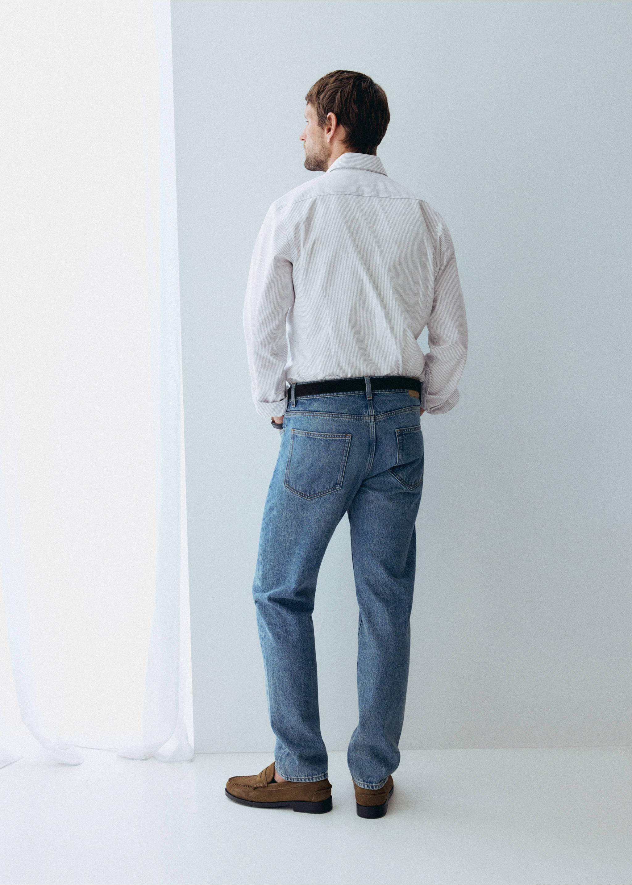 Regular Fit-Jeans Bob - Rückseite des Artikels, Mittelblau. Ref: 37004411-01.