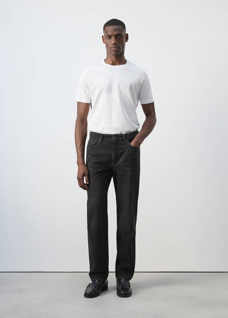 Dżinsy Bob regular fit black denim - Mężczyzna - 42 - MANGO MAN